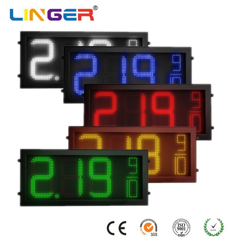 Customized LED Gas Price Sign Ultra Wide Angle Digital Gas Signs Anti Glare