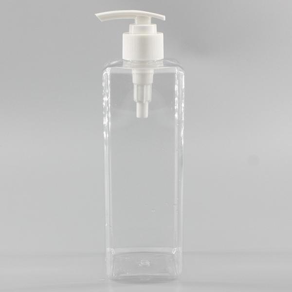 300 / 500 / 550ml PET Clear Square Shampoo Shower Gel Bottle Home Use Large Clear Hand Sanitizer Flat Plastic Bottle