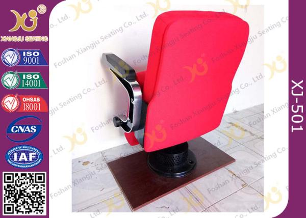 Aluminum Upholstered Red Acrylic Fabric  PU Armrest Auditorium Theater Seating