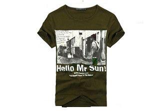 Short Sleeve Men's T-shirts Cotton Fabric Double Durable Shoulder Seam