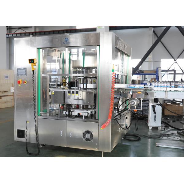 Roll - Feed Bottle Labeling Machine , OPP / BOPP Film Hot Melt Glue Labeling Machine