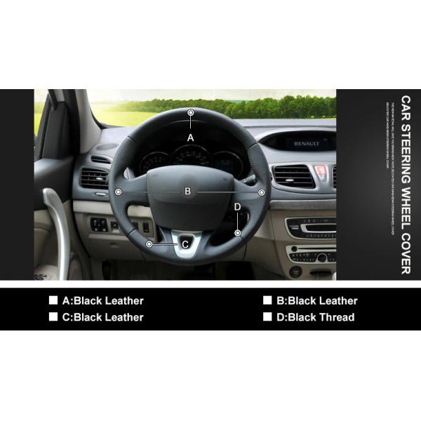 Accessories Hand Sewing Artificial Leather Steering Wheel Cover for Renault Fluence Megane Scenic 2009 2010 2011 2012 2013