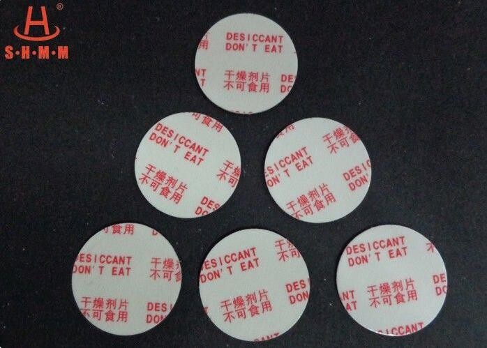 Environmental Filmed Fiber Small Desiccant Packs 1.0mm Thickness , Circle Shaped