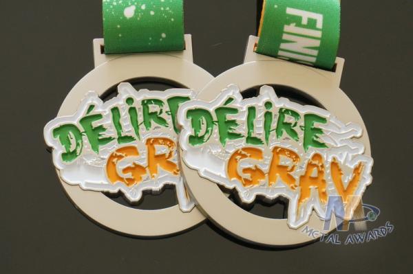 Spray White And Colors Filled Custom Award Medals For Business Gift
