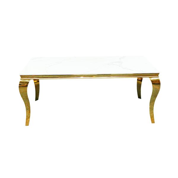 Golden Legs Modern Kitchen Table , Multipurpose Modern Marble Side Table