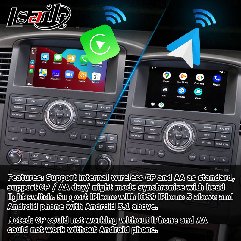 Подъем беспроводного carplay андроида экрана Nissan Pathfinder R51 IT06 HD автоматический
