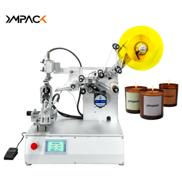 Desktop Semi Automatic Labeling Machine Conical U Shaped Dispenser For Coffee Plastic Cups