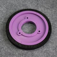 Customized Stenter Machine Parts Brush Wheel Purple Plastic Body Mixed Bristle Pig Hair 8 Holes