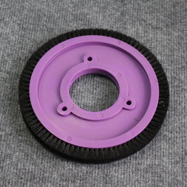 Customized Stenter Machine Parts Brush Wheel Purple Plastic Body Mixed Bristle Pig Hair 8 Holes