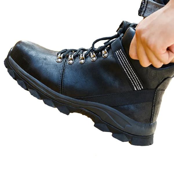 Chaussures de sécurité industrielles en cuir Nubuck Chaussures à chapeau pour hommes