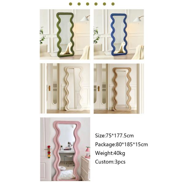 Vertical Large Wavy Floor Length Mirror Full Length 70 Inch