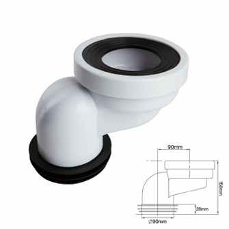 4-Inch Toilet Faucet Connector 90mm Offset Toilet Connection Adapter Bathroom Drain Pipe