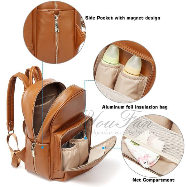 Leather Nappy Backpack bag baby diaper organizer