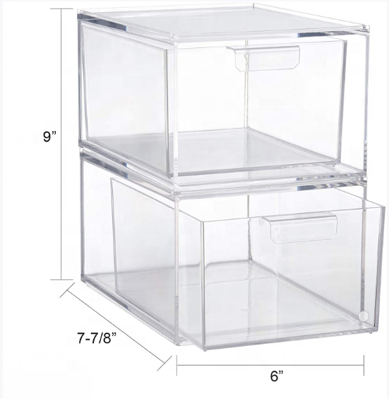 Customized acrylic desktop storage boxes skin care product organizer cosmetic makeup organizer box