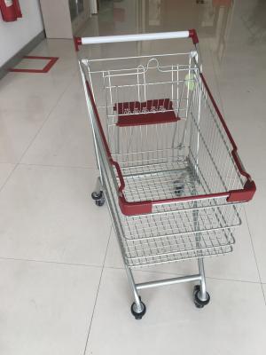 Wire Grocery Supermarket Shopping Carts Zinc Plating Clear Powder Coating