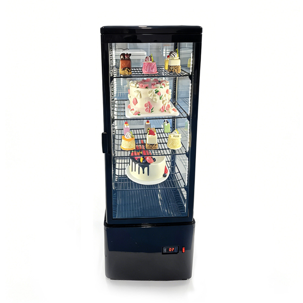 360 Degree Display Glass Door Refrigerator Eco Friendly 278L  Pastry Cabinet Display