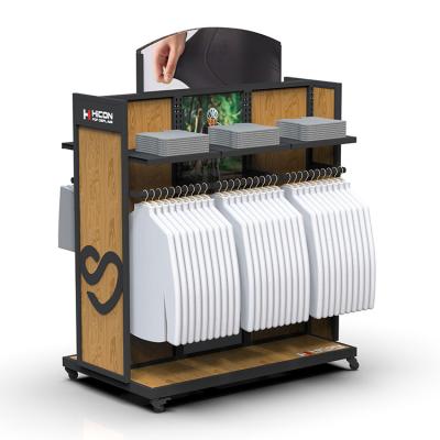 Apparel Retail Store Fixture Custom Metal 2-way Clothing Display Stand