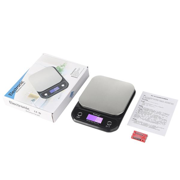 3kg 0.1g Kitchen Digital Scale in Black Stainless Steel for Commercial Buyers in Food Beverage Stores