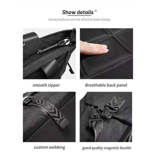 ISO9001 Modern Mens Backpack Interior Slot Pocket 16L Travel Hand Bag 1.1kg