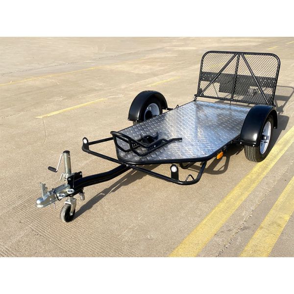 Remorque à moto simple galvanisée, remorque de chargement de moto personnalisée, résistante à la corrosion