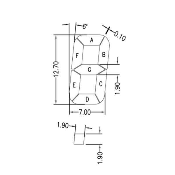 Character LCD Display Module Reflective 7-Segment TN - Twisted Nematic 50.80mm x 30.48mm x 2.80mm