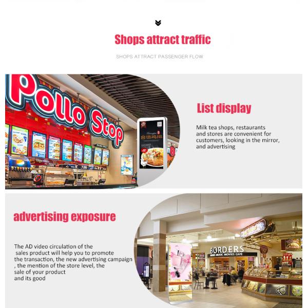 43 Inch Motion Sensor Wall Mount LCD Display Magic Mirror Lcd Advertising Screen