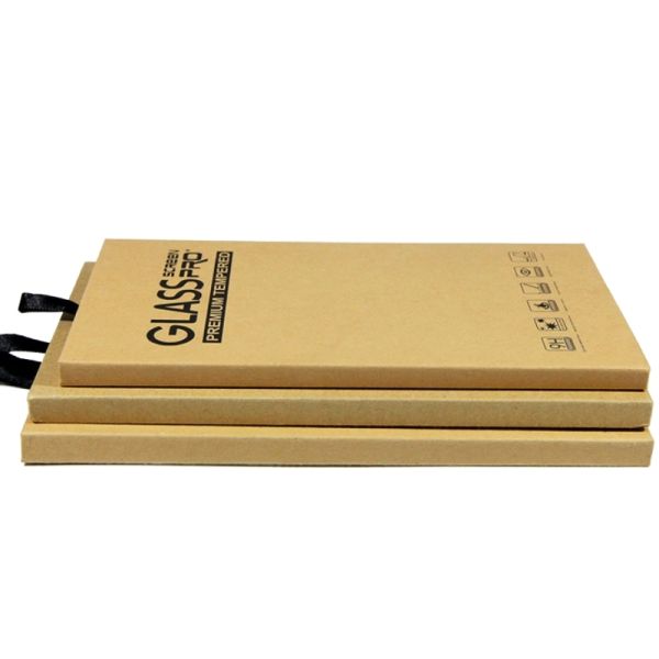 Customize Electronic Product Packaging Flat Tempered Film Kraft Paper Screen Protector Packaging Box