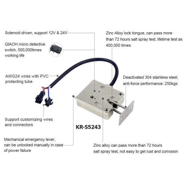 Keyless электронный замок защелки соленоида шкафа курьера 12V