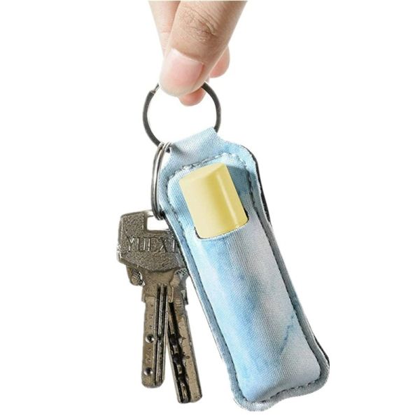 Sublimatoin Lip Gloss Holder Keychain Diy Photo Printing Neoprene Chapstick Sleeve Lipstick Lip Balm Holder