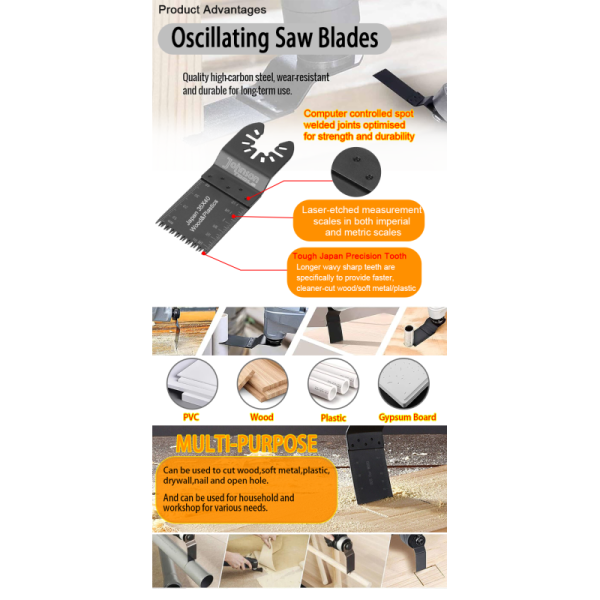 Quick Fit Japan Teeth 35x40mm Oscillating Multi Tool Blades