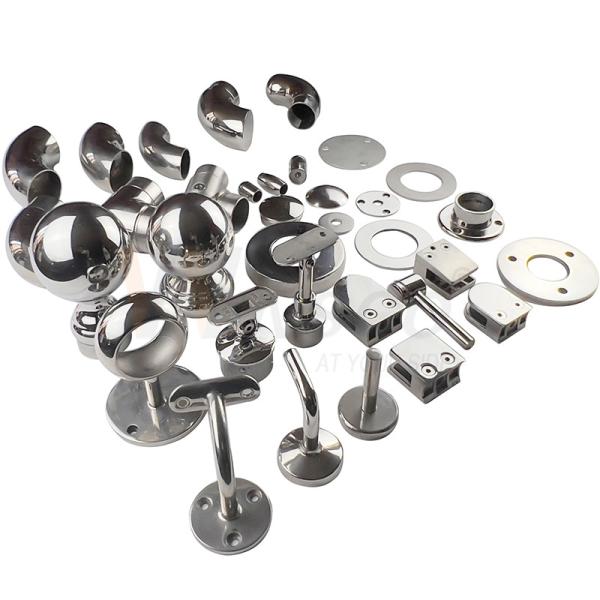 Inox Stair Balustrade Fittings SUS 201 304 316 Stainless Steel Railing Components Glass Handrail Accessories