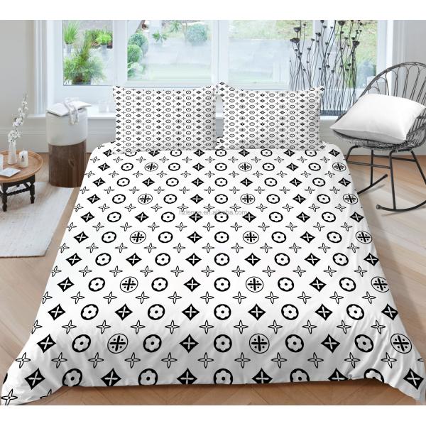 Luxury Fashion Design Nondisposable Microfiber Quilt Cover Set with Pillowcases