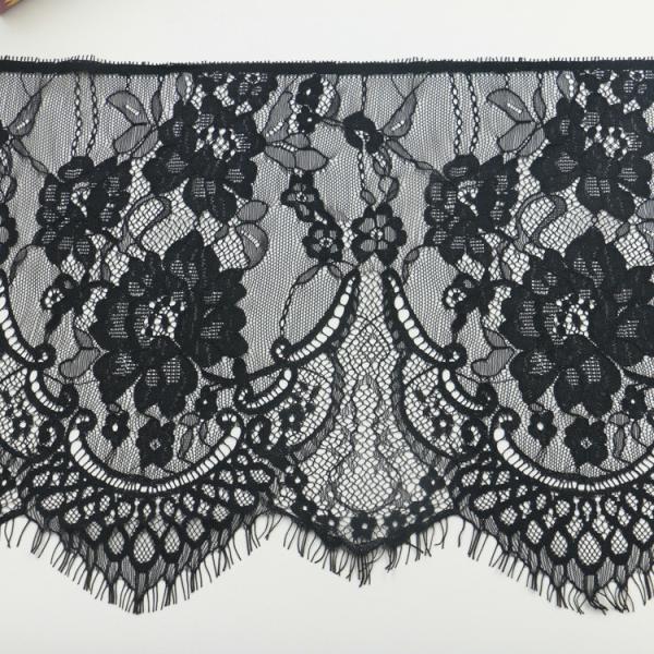 eyelash lace border/lace edged  / soft lace with Black / Ivory Double Color
