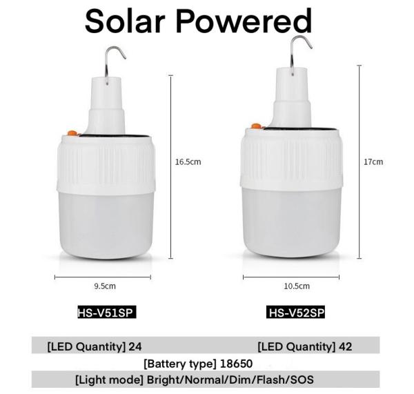 Emergency Rechargeable Solar Powered 1200mAh 50-100W Equivalent LED Lamp Wireless Energy Saving for Home Garden Camping Tent