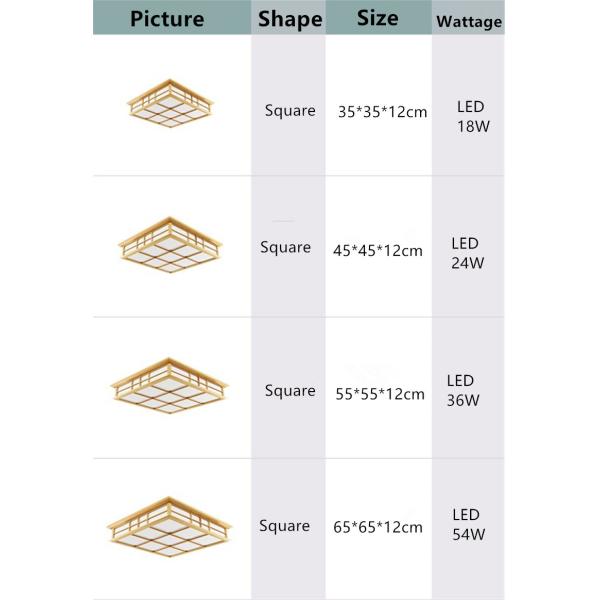 Ceiling Lights Japanese Style Tatami Lamp LED Wooden Ceiling Lighting Dining Room Bedroom Lamp(WH-WA-31)