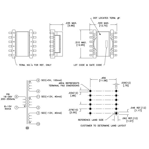 ER11.5 IBTI Изолированные трансформаторы для управления двигателем 750314462