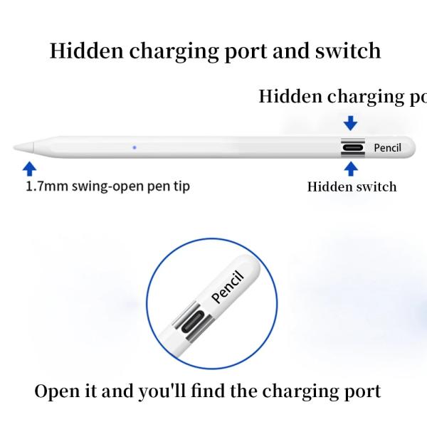 Capacitive Active Pen For iPad Pro Type-c Pencil on iPad Air/iPad10/iPad Mini6 Tablet
