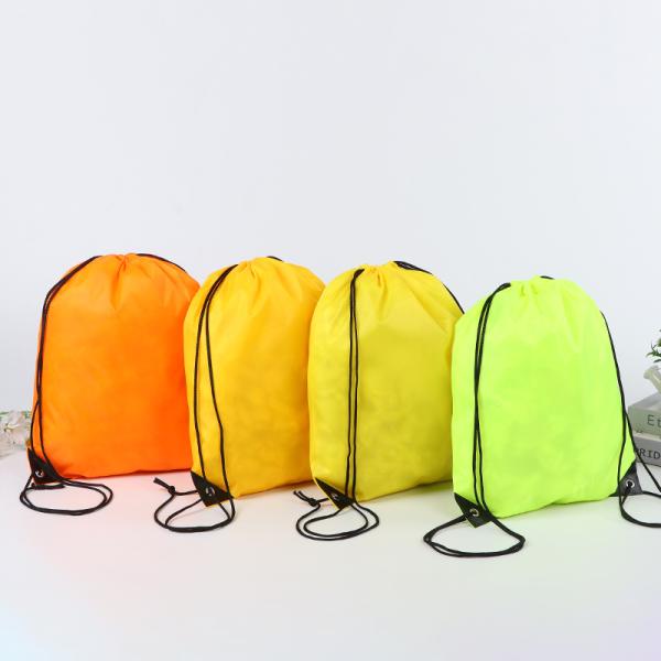 String Closure Custom Logo Nylon Drawstring Bag Backpack Recycled Waterproof Polyester