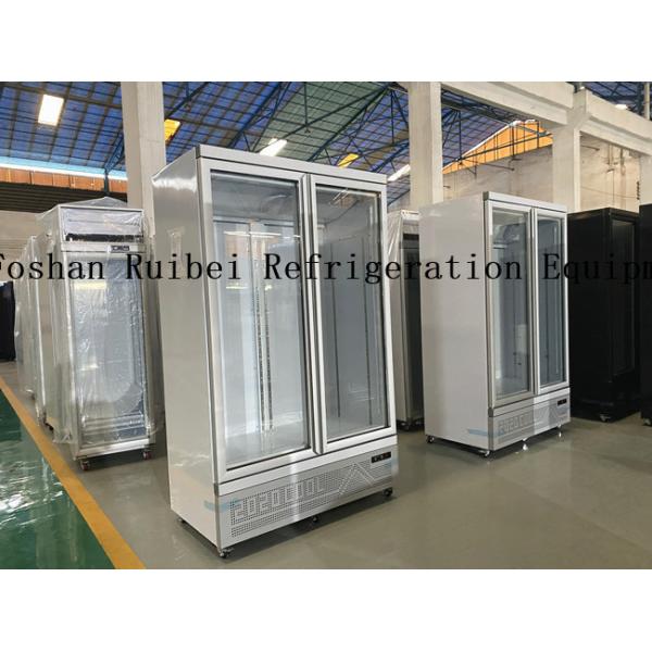 Glass Door Beverage Display Cooler Upright Refrigerator Showcase For Supermarket