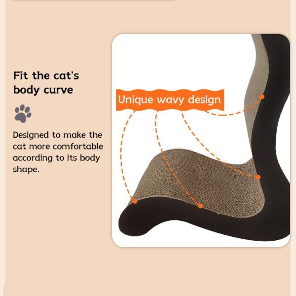 L-Shaped Wave Cat Scratching Board L Shape More Functions Cardboard Corrugated Cat Scratcher for Cats