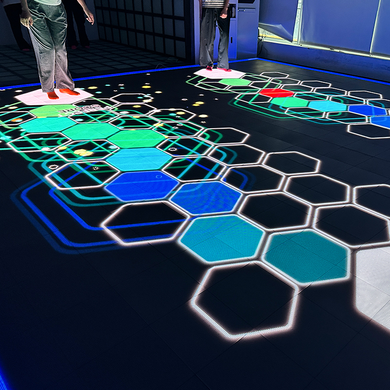 Aurora Motion Interactive LED Floor Game System with Touchscreen Console for 25sqm Areas and 6 Selectable Games