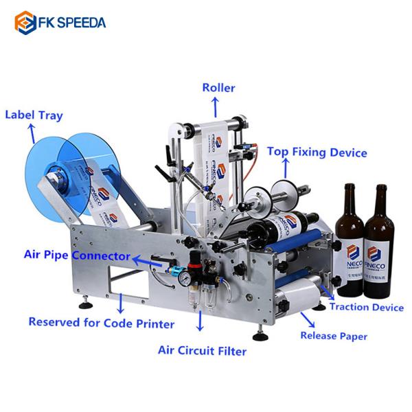 Desktop Double Sides Sticker Small Glass Wine Round Bottle Labeling Machine for Labeling