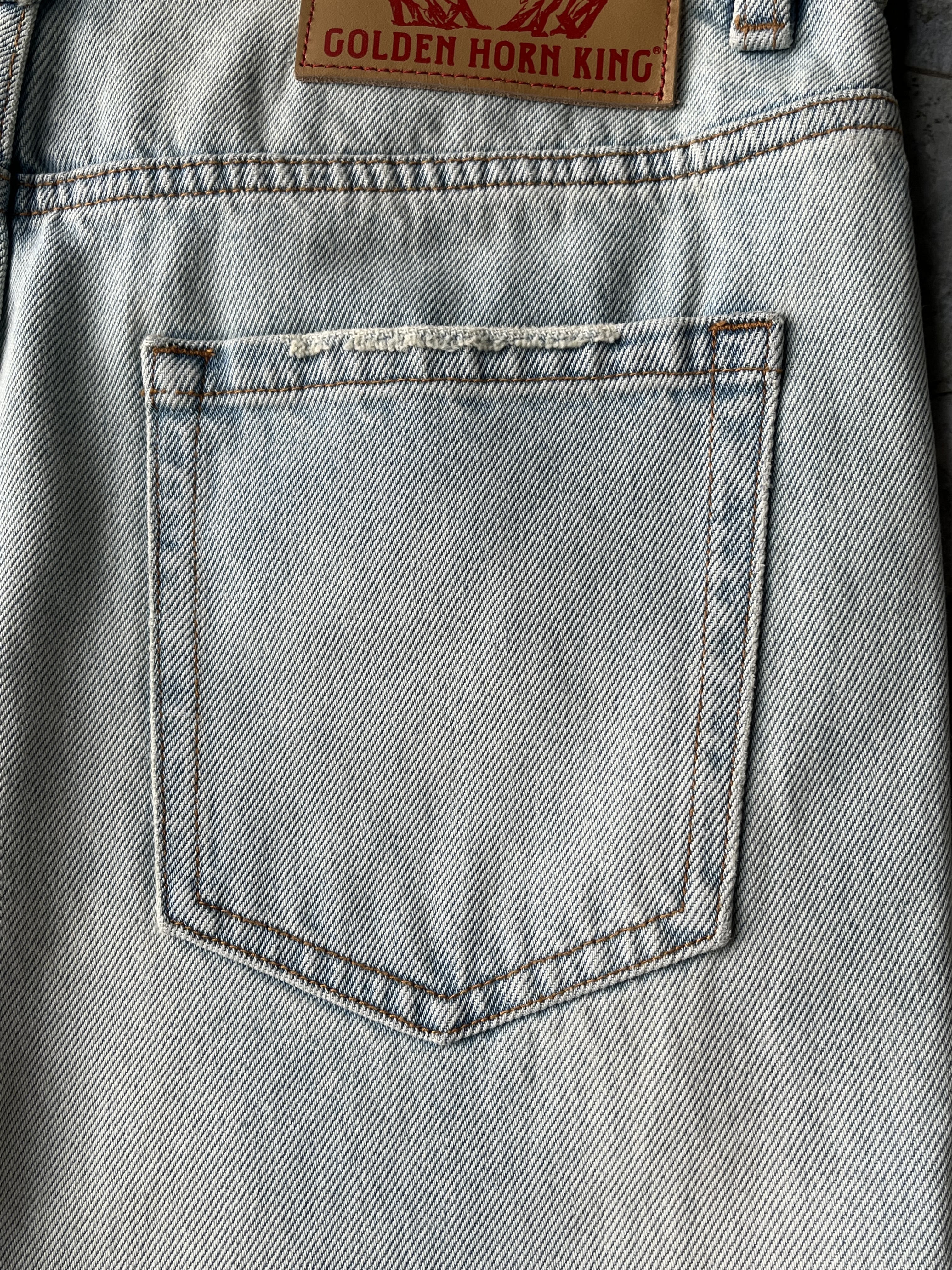Light Men's Jeans Loose Mid Waist Straight Jeans Vintage Wash