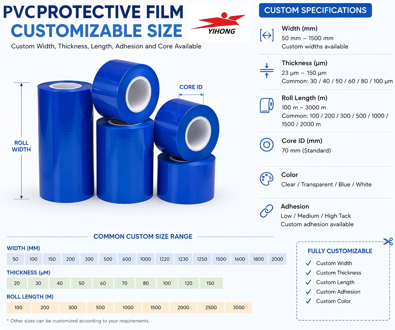 Transparent PE Surface Protection Film for Glass, Metal and Acrylic Sheets | Low Tack Temporary Film