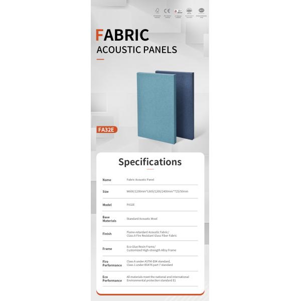 Фабрика без формальдегида Акустические панели звукозащищенные ткани обернутые стенные панели 32 мм