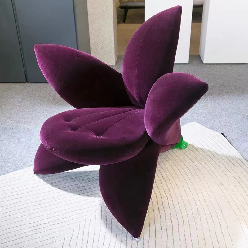 Modern Lily Flower Accent Chair Creative Petal Lazy Sofa for Small Spaces for Bedroom or Apartment
