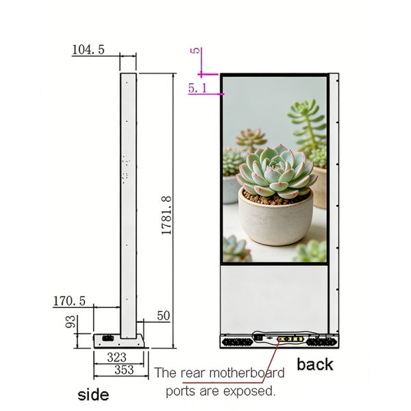 Transparent Display Stand 55 Inch Ultrathin Advertising Displays Oled Transparent Vertical Floor Stand Touch Screens