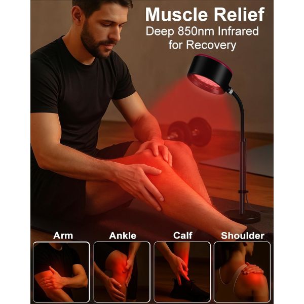 660nm+850nm Red Light Therapy Lamp with Remote Control and 30W Power for Home Wellness