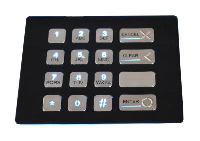 16 chaves resistem ao teclado numérico backlit preto industrial de USB do metal da prova com matriz de ponto