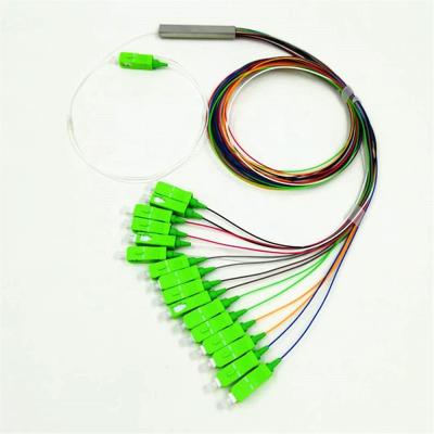 Mini Fiber Optic Splitter 1x16 Type Steel Tube With SC / APC Connector